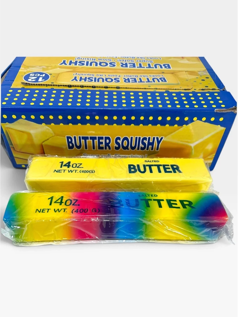 Lot of 2 Jumbo Scented Butter Squishy 14oz Yellow Rainbow Fidget Toy [COPY]